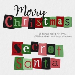 Christmas Ransom Note Alpha. PNG Alpha. Red and Green Christmas ...