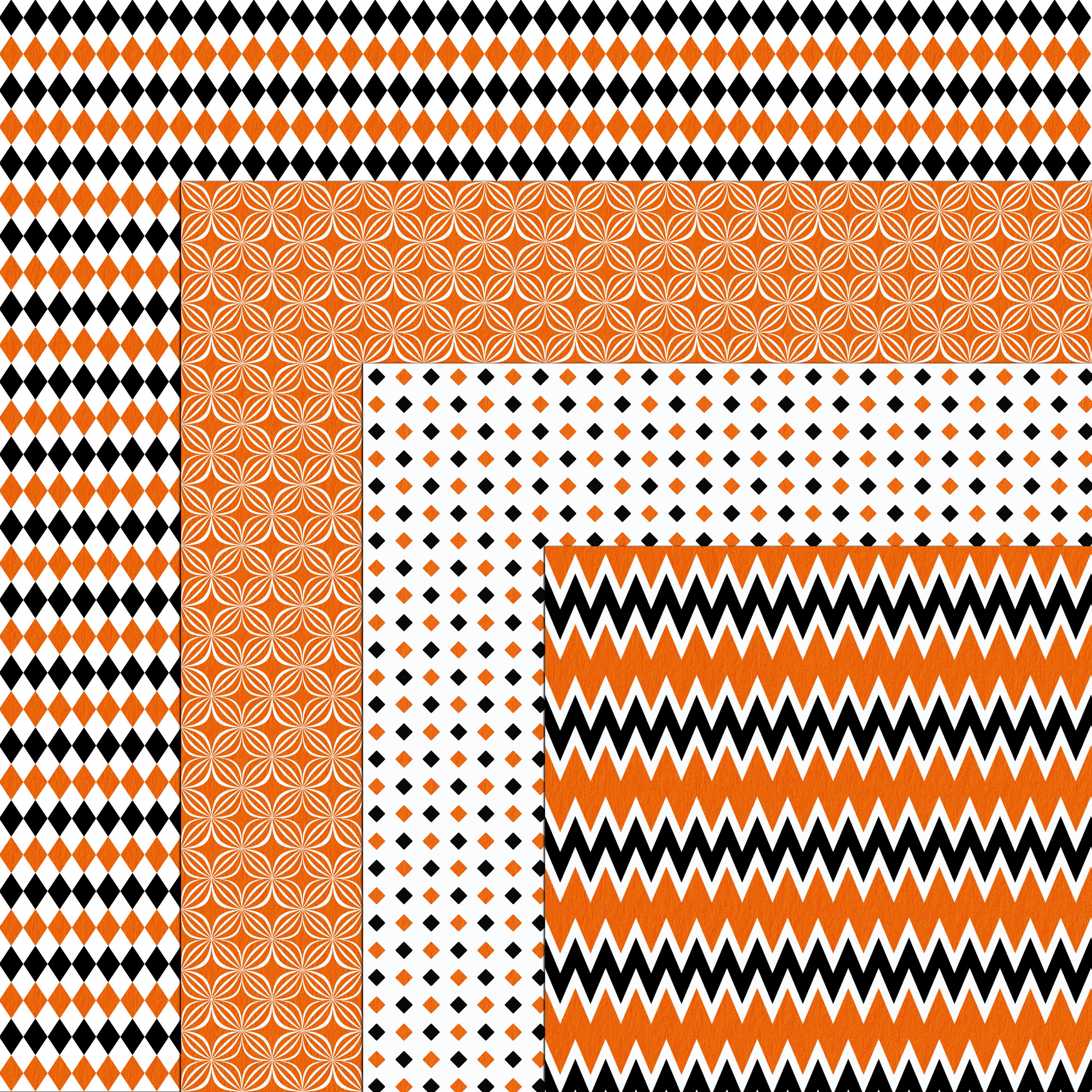 Orange & Black Halloween Digital Paper Pack: Seamless Patterns (digital ...