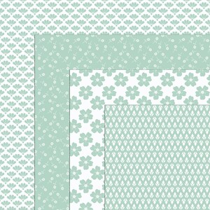 Mint Green Floral Digital Paper Pack. Seamless Mint Scrapbook. 32 Green ...