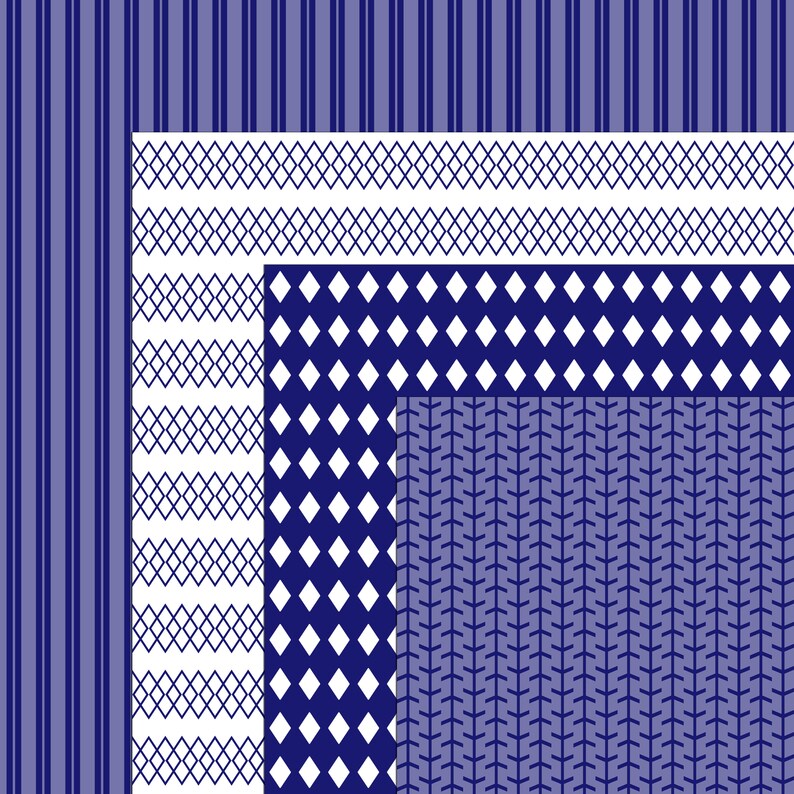 Midnight Blue Digital Paper Pack: Seamless Geometric Patterns (digital ...