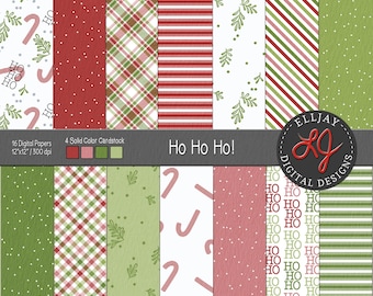 Weihnachtliches Digitalpapier-Paket: Festliche Scrapbook-Vorlagen (Digitaler Download)