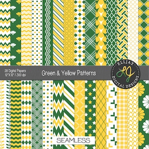 Papel digital verde y amarillo con textura ligera para álbumes de recortes, manualidades, tarjetas, graduación, etc. Descarga instantánea para uso comercial.