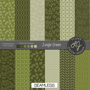 Shades of green Blätter digitales Papier. Blatt Scrapbook Papier. Salbeigrün, Oliv, Moosgrün, Avocadogrün, Jägergrün, Artischocke. Druckbar