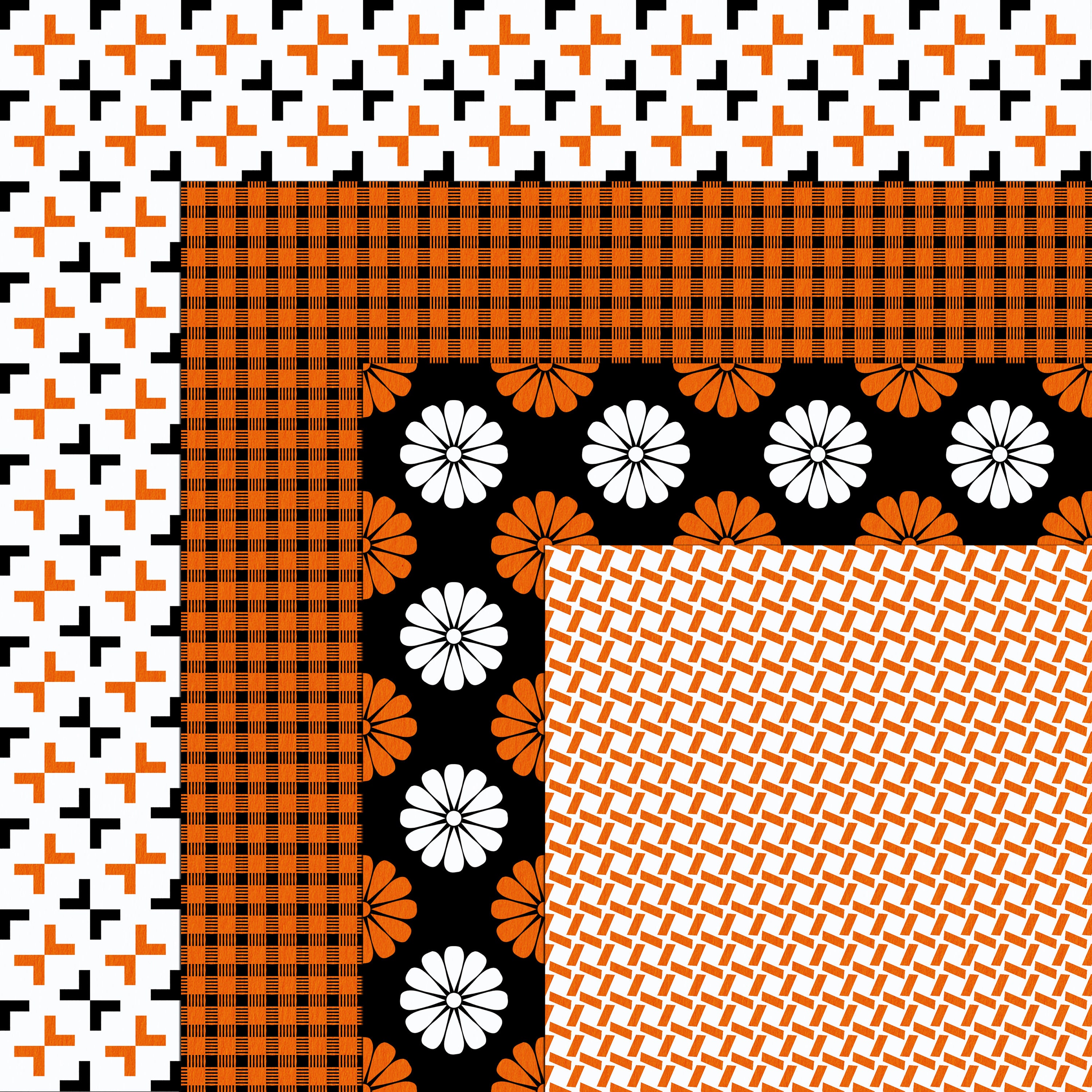 Orange & Black Halloween Digital Paper Pack: Seamless Patterns (digital ...