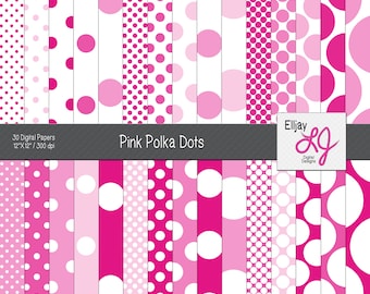 Pacote de Papel Digital com Bolinhas Rosa: Padrões Sem Costura (Download Digital)
