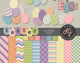 Easter Egg Clipart: Pastel Digital Paper Pack (Digital Download)