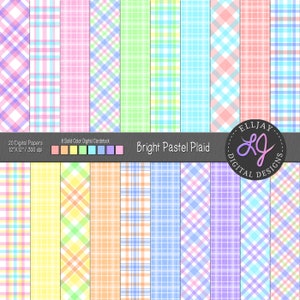 Hell pastellfarbenes Frühlings kariertes digitales Papier. Ostern kariert. Nahtlos buntes Scrapbook Papier. Babypartypapier. Druckbares Pastellpapier.