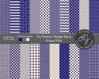 Blue & Cream Digital Paper Pack: Seamless Patterns (Digital Download)