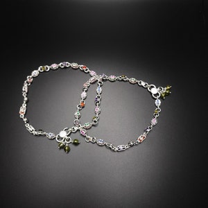 Silver Designer Anklets for Women | Fancy Light weight | 10 inches | 1 pair