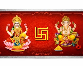 999 Pure Silver Bar | Colored | 10 gms | Lakshmi Ganesha | Diwali Gift | Navaratri Gift