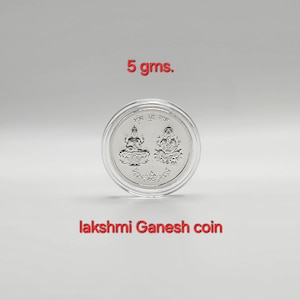 999 Pure Silver Coin | 5 gms |  Goddess Lakshmi | Lord Ganesha | Diwali Gift | Navratri Gift | Silver Gift Item