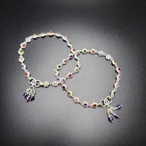 Silver Designer Anklets for Women | Fancy Light weight | 10 inches | 1 pair
