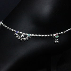 Silver Designer Anklets for Women | Fancy Light weight | 10 inches | 1 pair