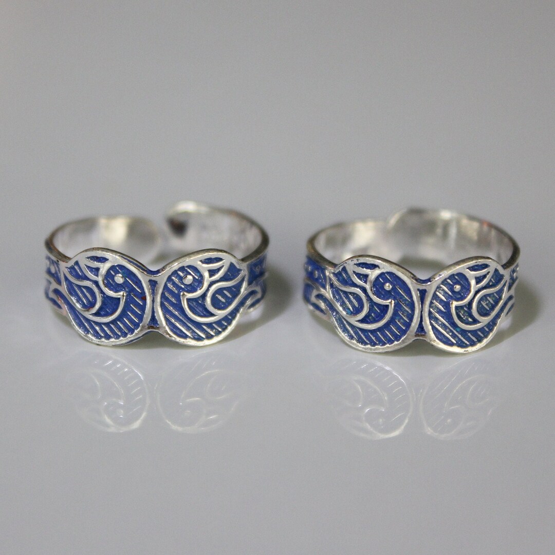 700 Purity Silver Fancy Handmade Adjustable Toe Rings - 1 Pair - Etsy
