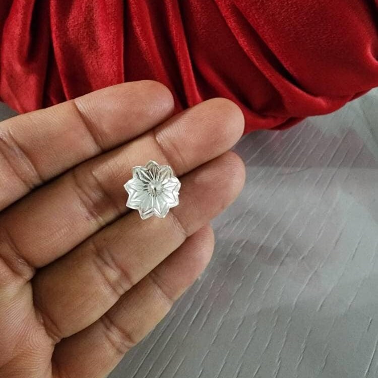 700 Silver Lotus Flowers With Stem Leaf for Pooja Kamal Flower Etsy