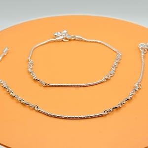 925 Sterling Silver Fancy Anklet| 10 inches | 1 pair