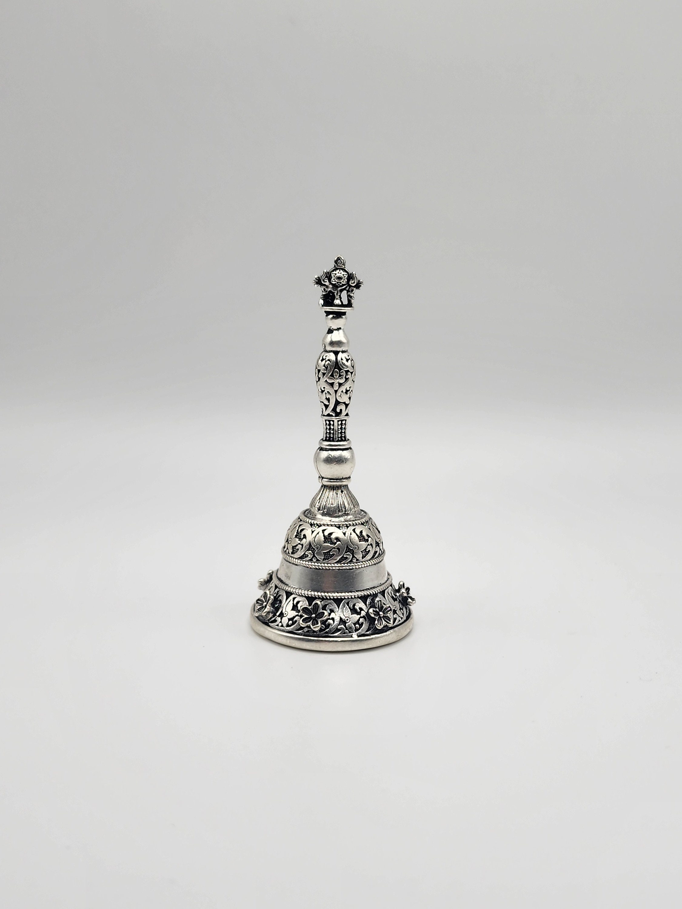 925 Oxidized Silver Puja Bell | Puja Ghanti - Etsy