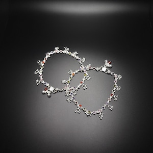 Silver Designer Anklets for Women | Fancy Light weight | 10 inches | 1 pair