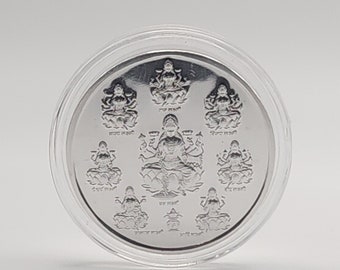 999 Pure Silver Ashtalakshmi Coin | 10 gms || Diwali Gift | Navaratri Gift