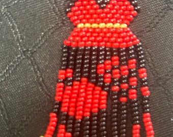 Red dress pin