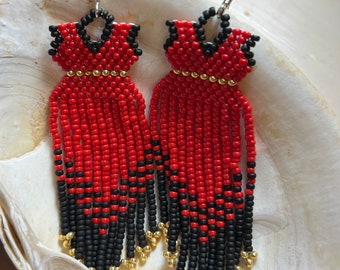 Red dress earrings