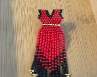 Red dress pin