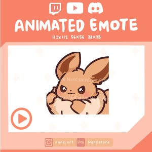 Animated Punching Eevee Emotes | Chibi Snorlax | Streaming Kawaii Emoji | Ready to Use | cute cartoon emotes | angry | rage | fight | hit