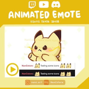Animated Punching Pikachu Emotes | Chibi pikachu | Streaming Kawaii Emoji | Ready to Use | cute cartoon emotes | angry | rage | fight | hit