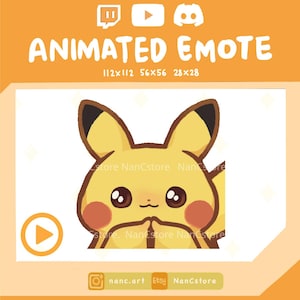 Animated shy and poor Pikachu Emotes | Chibi pika | Funny Streaming Emoji | Ready to Use | cute emotes Discord | Begging | Adorable | Pity