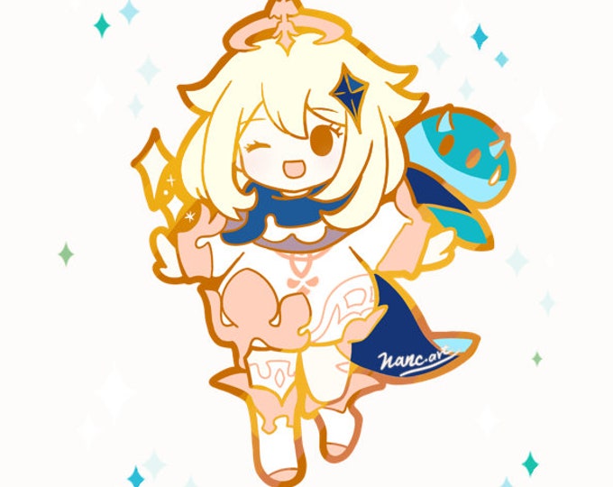 Genshin Impact Paimon Lumine Aether MC Hard Enamel Pin - Etsy