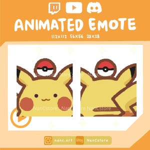 Animated Pikachu Spinning with Poke ball Emotes | Streaming cartoon Emoji | Ready to Use | cute emotes | Dance | Funny vibe | dizziness+