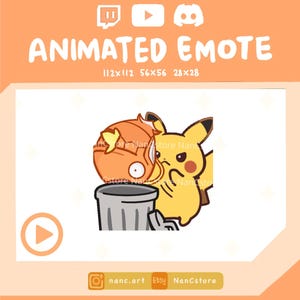 Animated Pikachu Dumping Magikarp Emotes | Kawaii Adorable | Engaging React Emoji | Cute Spooky Sneaky | Playful Funny meme