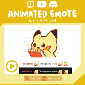 Animated focus Pika jotting notes Emotes | Chibi pikachu | Streaming Kawaii Emoji | Ready to Use | cute emotes | write | study | focus nod