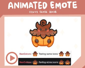 Animated Kawaii Pumpkaboo Lantern for Twitch and Discord | Spooky | React Emotes | Ready to Use | Cartoon | Glowing Halloween Pumpkin Face