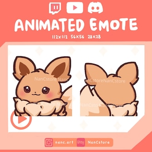 Animated Walking away Eevee Emotes | Chibi Eevee | Streaming Kawaii Emoji | Ready to Use | cute cartoon | Funny bye escape leave go react