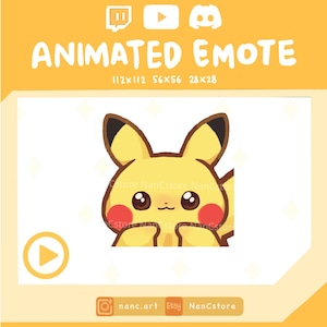 Animated shy and poor Pikachu Emotes | Chibi pika | Funny Streaming Emoji | Ready to Use | cute emotes Discord | Begging | Adorable | Pity
