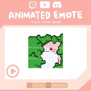 Animated Kawaii Sakura Shark bush hiding for Twitch and Discord | Spooky sneaky | Ready to Use | Funny React Engaging adorable emote