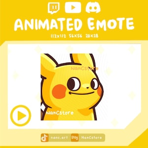 Side Eye Pikachu Animated Emotes | Cute Pokemon | Twitch Discord Streaming Chats Asset | Weird Awkward Moment better Look Away