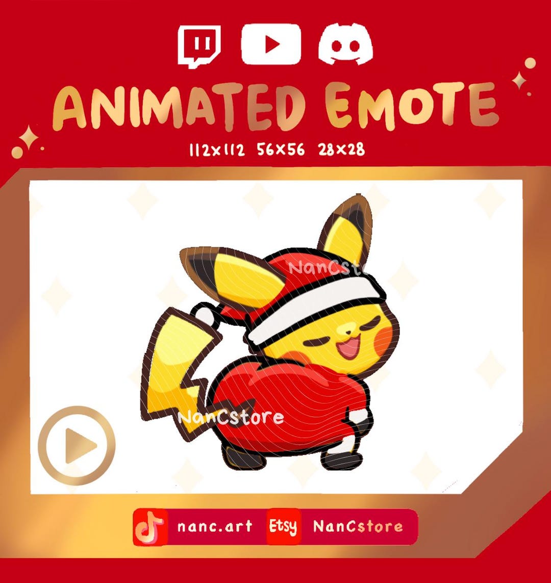Animated Pikachu Twerk Emote Adorable Kawaii React Christmas animated-pikachu-twerk-emote-adorable-kawaii-react-christmas