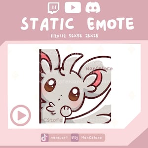 Lurk Minccino Emote | Charming Peeking Mouse Twitch & Discord Asset for Streamers | Cute Pokemon Emoji