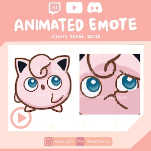 Animated Disgusted Jigglypuff gossiping Emotes | Chibi Balloon | Streaming Kawaii Emoji | Cartoon | cute emotes | whispering | Funny emote