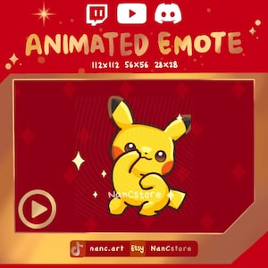 Emotes animés Kawaii Pikachu Wiggle Dance | 2 versions RAVE | Discorde Twitch | Emoji flux groovy | Ambiance amusante, HYPE réagit