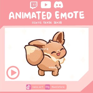 Twerk Eevee Animated Emotes | Adorable Pokemon Chat Streaming Emoji | Ready to Use | Playful Spooky brown fox Dance Twitch Discord