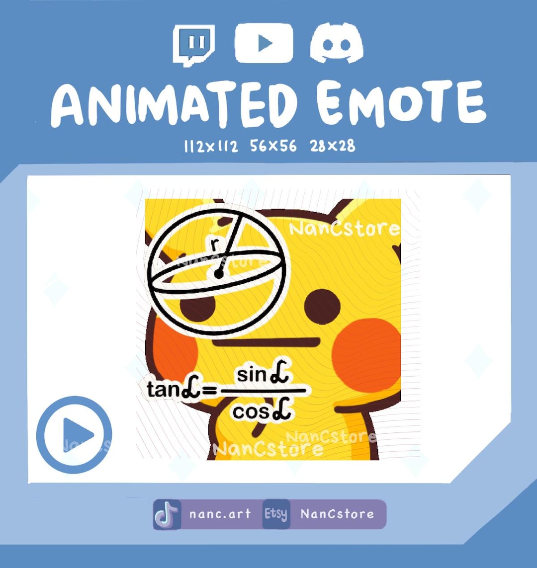 Animated Confused Math Meme Pika Emotes | Pokemon Streaming Kawaii ...