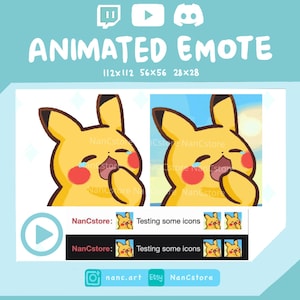 Animated Bored Pikachu Emotes | 2 variations | Chibi Pikachu | Streaming Emoji | Ready to Use | cute cartoon emotes | day and night | Sleepy