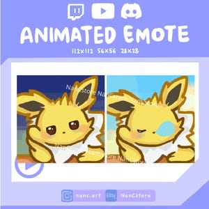 Animated Bored Jolteon Emotes | 2 variations | Chibi Eevee | Streaming Emoji | Ready to Use | cute cartoon emotes | day and night | Sleepy