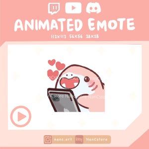 Animated Kawaii Sakura Shark giving react for Twitch and Discord | Spooky sneaky | Ready to Use | React Engaging playful adorable like emote