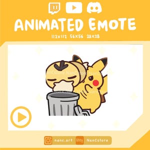 Animated Pikachu Dumping Psyduck Emotes | Kawaii Adorable | Engaging React Emoji | Cute Spooky Sneaky | Playful Funny meme
