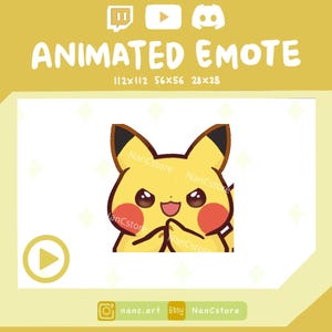 Animated Pikachu Scheming Evil Plan Emotes | Chibi | Funny Streaming Kawaii Emoji | Ready to Use | cartoon emotes | Cunning | Adorable