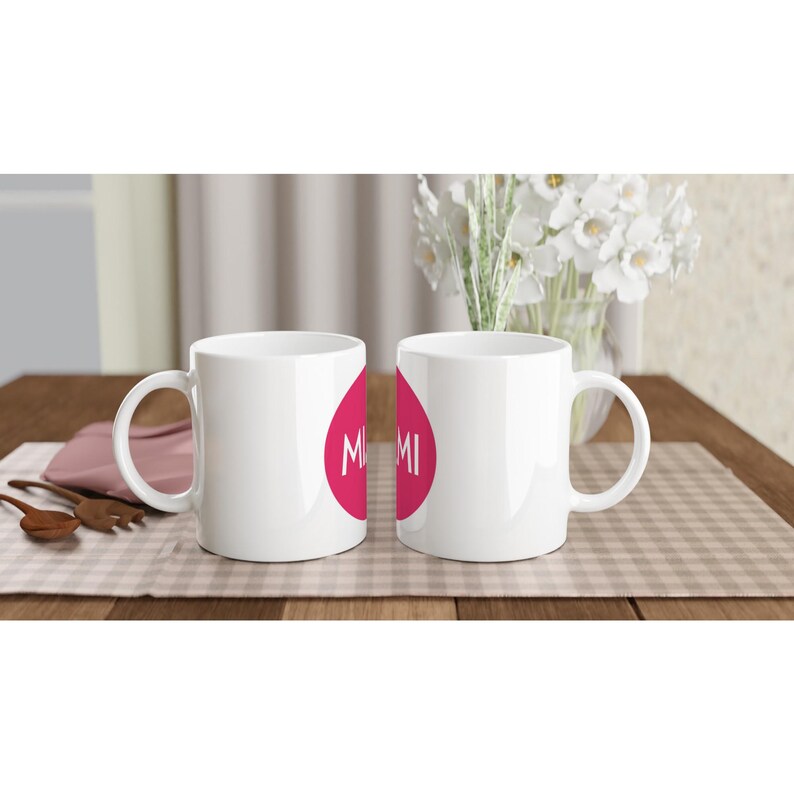 Miami Pink Mug | 11oz Ceramic Coffee Cup | Tropical Florida Souvenir Gift | Beach Lover Pink Cup image 3